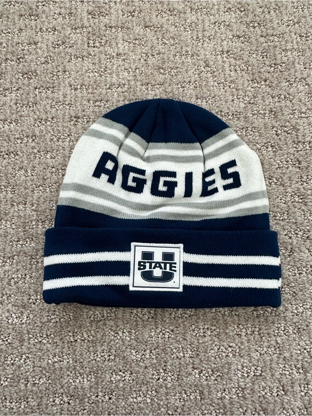 Aggies Navy & Gray Knit Beanie - Collegiate Style